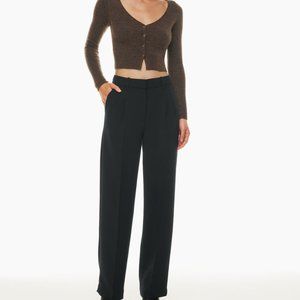 Aritzia Black Wide-Leg Effortless Trousers